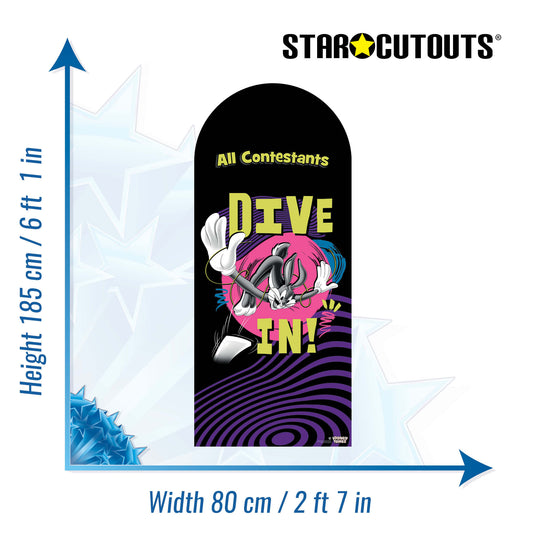 SC4505 Looney Tunes Dive In Swimming Backdrop Single Cardboard Cut Out Height 185cm - mycardboardcutout