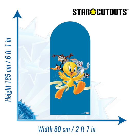 SC4507 Looney Tunes Finish Line Athletics Backdrop Single Cardboard Cut Out Height 185cm - mycardboardcutout
