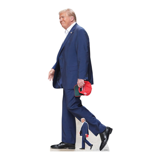 SC4510 Donald Trump Walks Cardboard Cut Out Height 197cm - mycardboardcutout