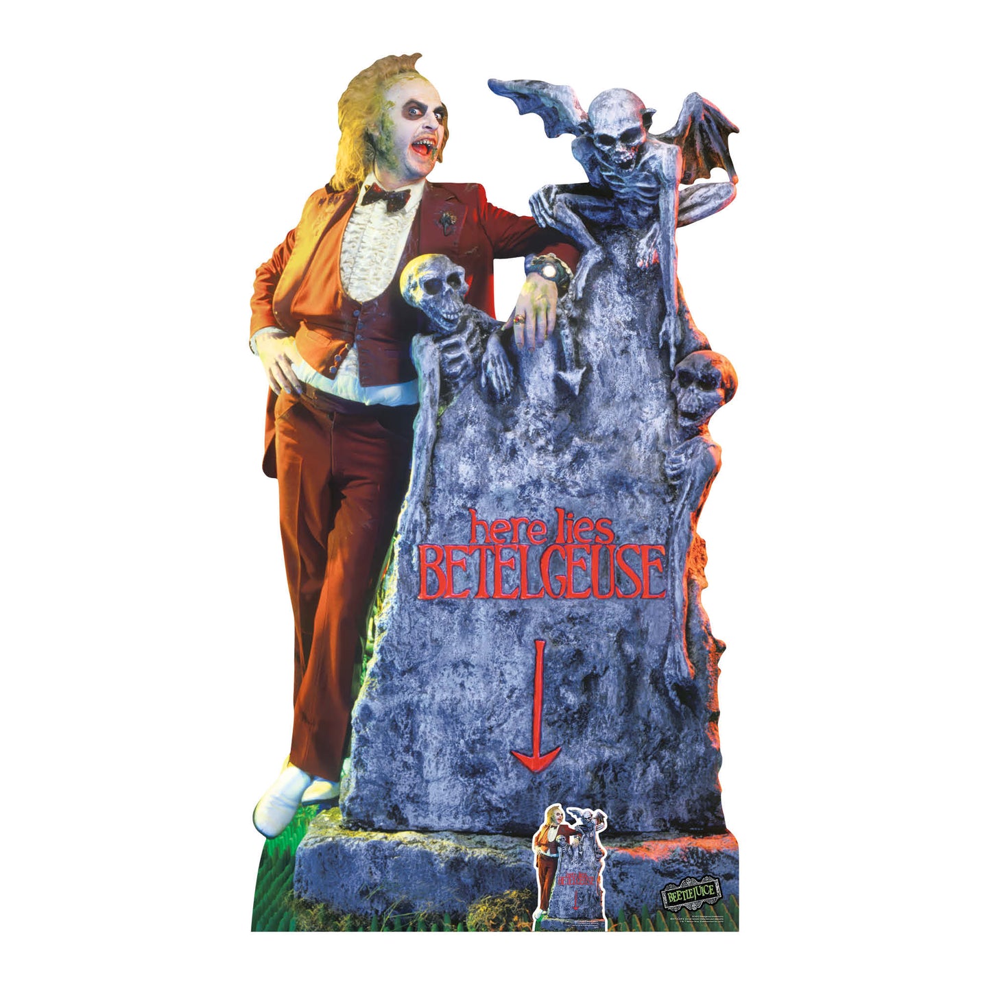 SC4512 Beetlejuice Michael Keaton with Tombstone Cardboard Cut Out Height 182.00cm - mycardboardcutout