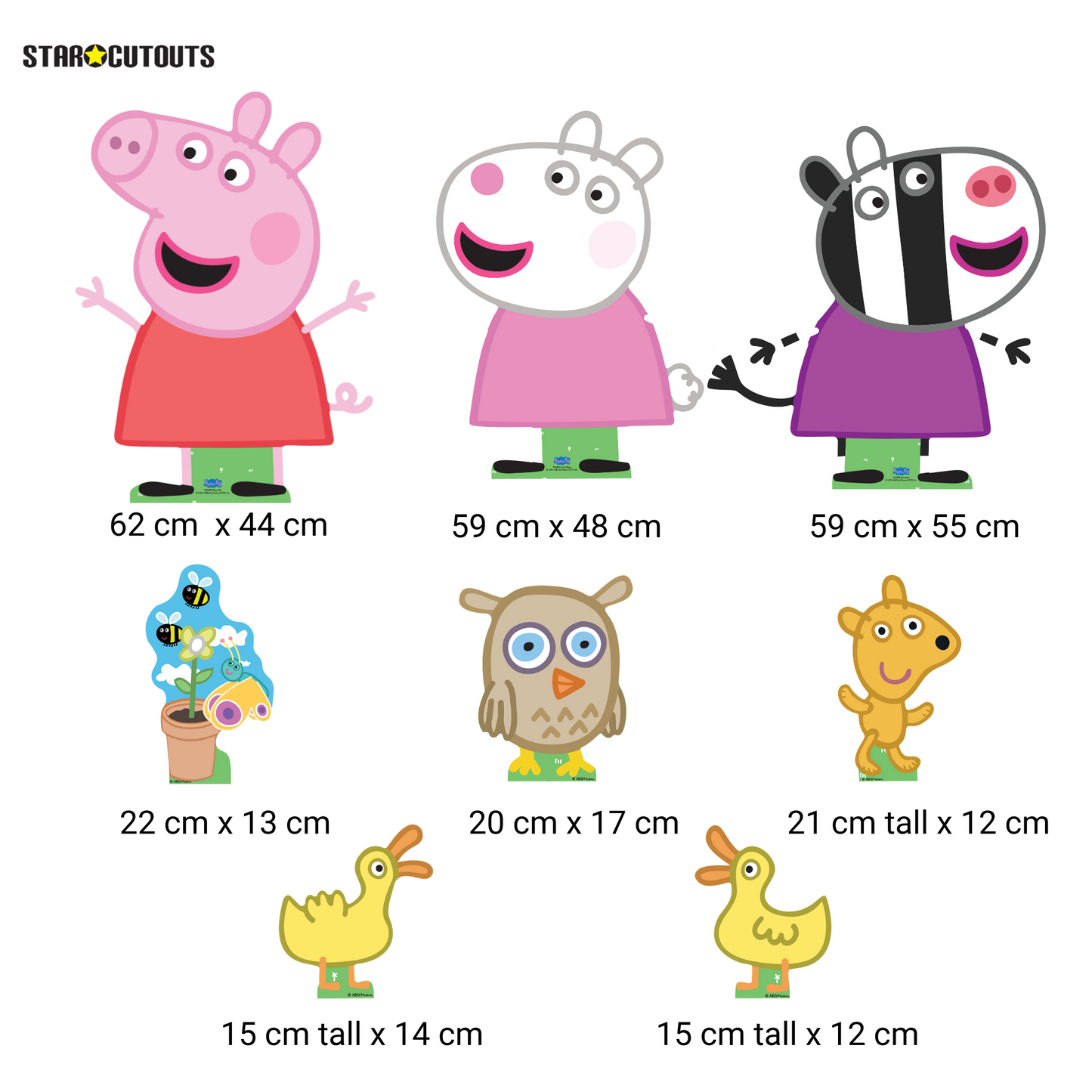 SC4523 Peppa, Zoe and Suzy Cardboard Cutout Decoration Multi Pack Height 62cm