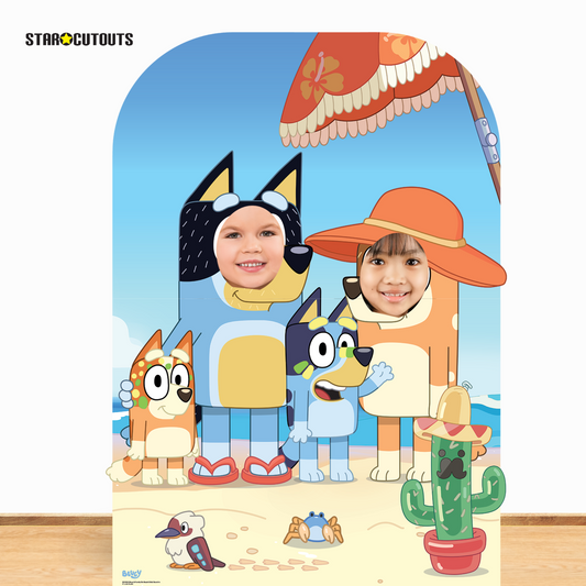 SC4534 Bluey On-Beach Stand In Cardboard Cut Out Height 131cm