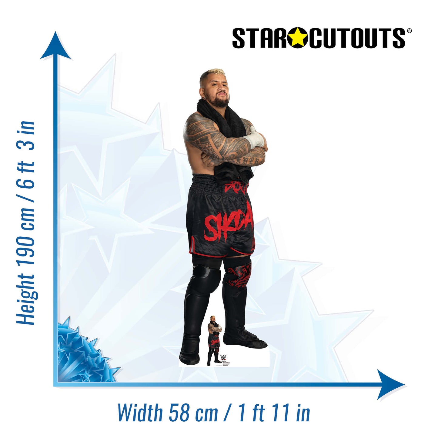 SC4547 Solo Sikoa WWE Cardboard Cut Out Height 190cm