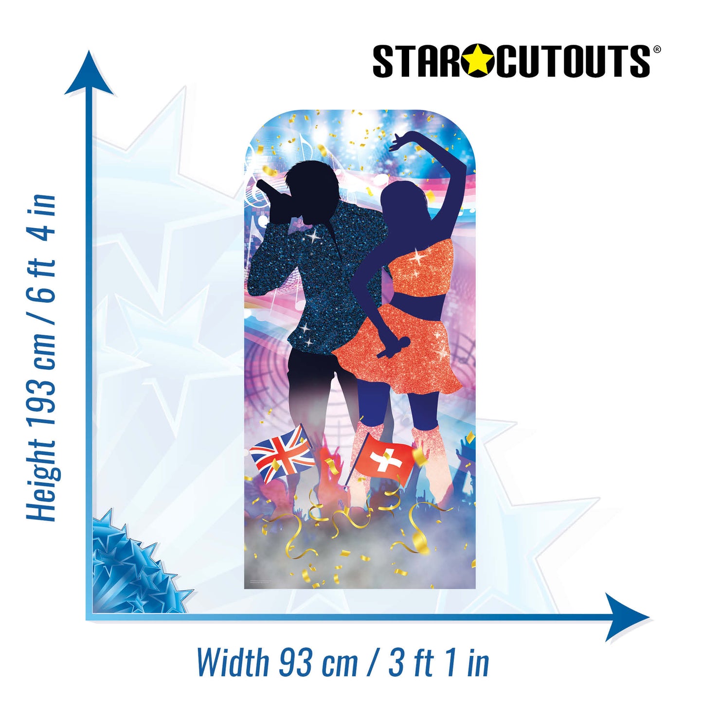 SC4550 Switzerland Song Contest Dancing StandI n Cardboard Cut Out Height 193cm