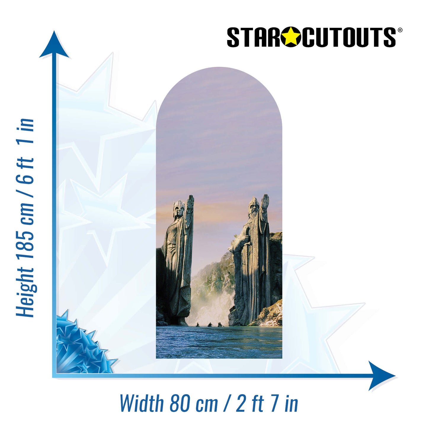 SC4553 Lord of The Rings Argonath Backdrop Single Cardboard Cut Out Height 185cm
