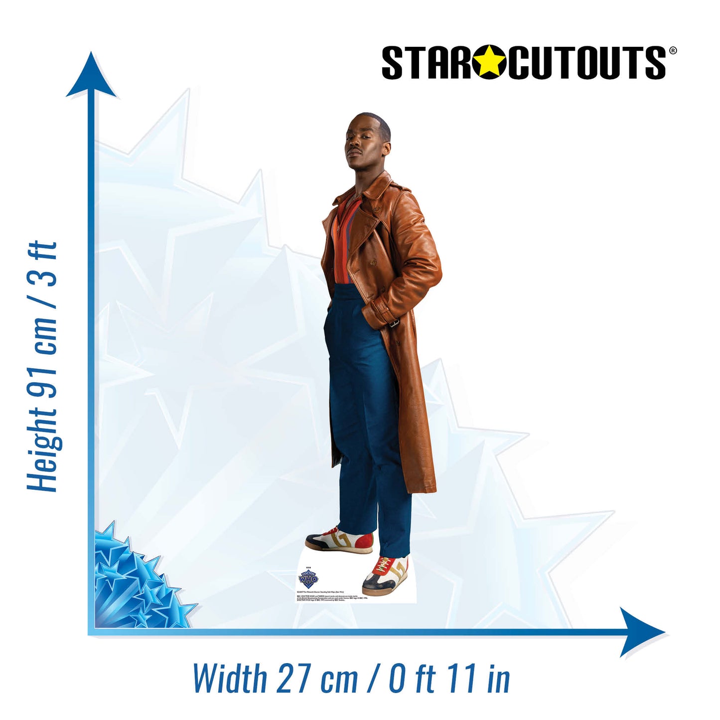 SC4557 15th Doctor Who Ncuti Gatwa Side Pose Star Mini Cardboard Cut Out Height 91cm - mycardboardcutout