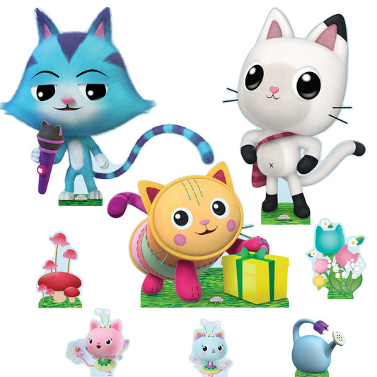 SC4564 Pandy Paws, CatRat, Pillow Cat Cardboard Cutout Decoration Multi Pack - Gabbys Dolhouse Height 56cm