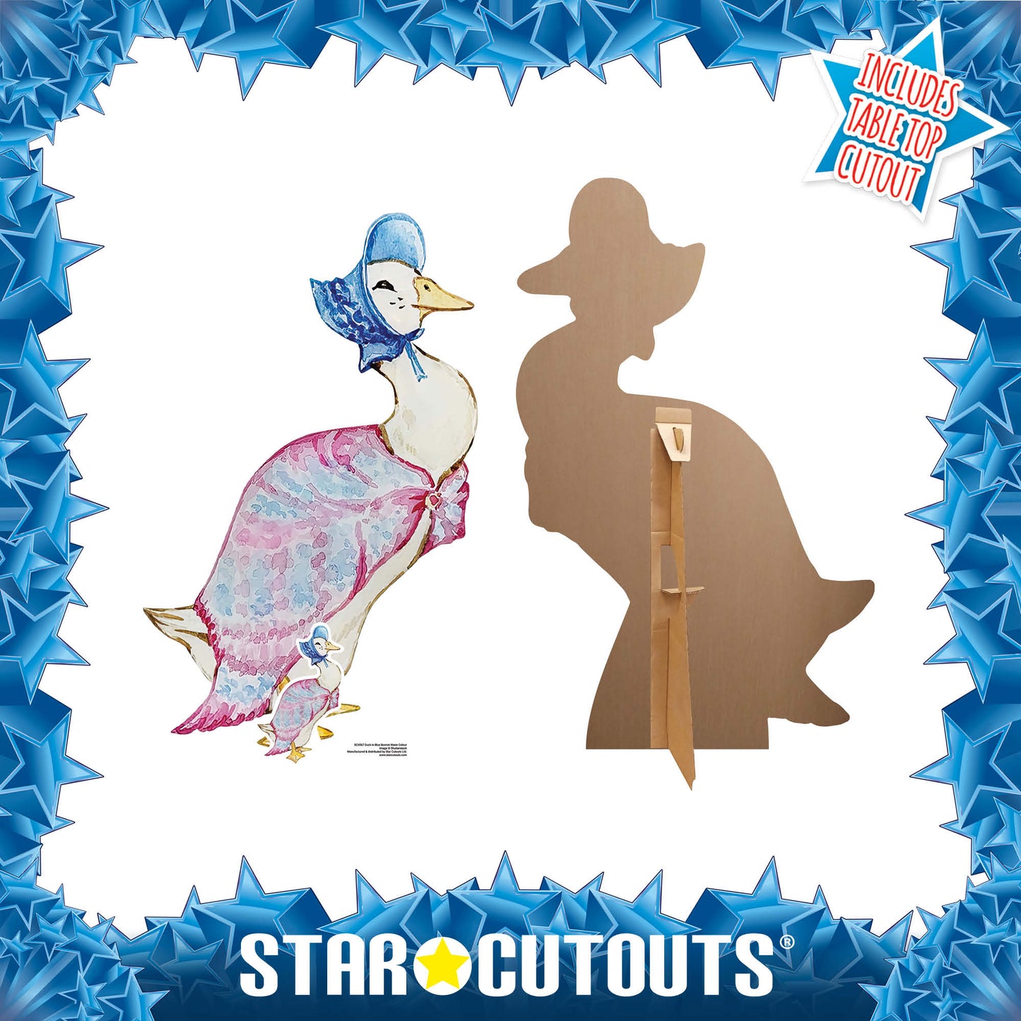 SC4567 Duck Blue Bonnet Cardboard Cut Out Height 91cm