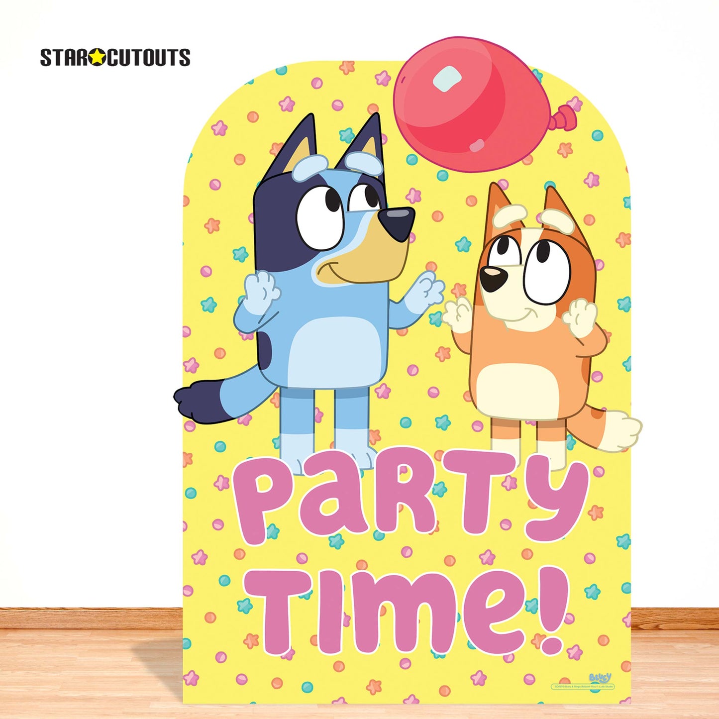 SC4570 Bluey Bingo Balloon Play Party Time Child Sized Backdrop Cardboard Cut Out Height 135cm