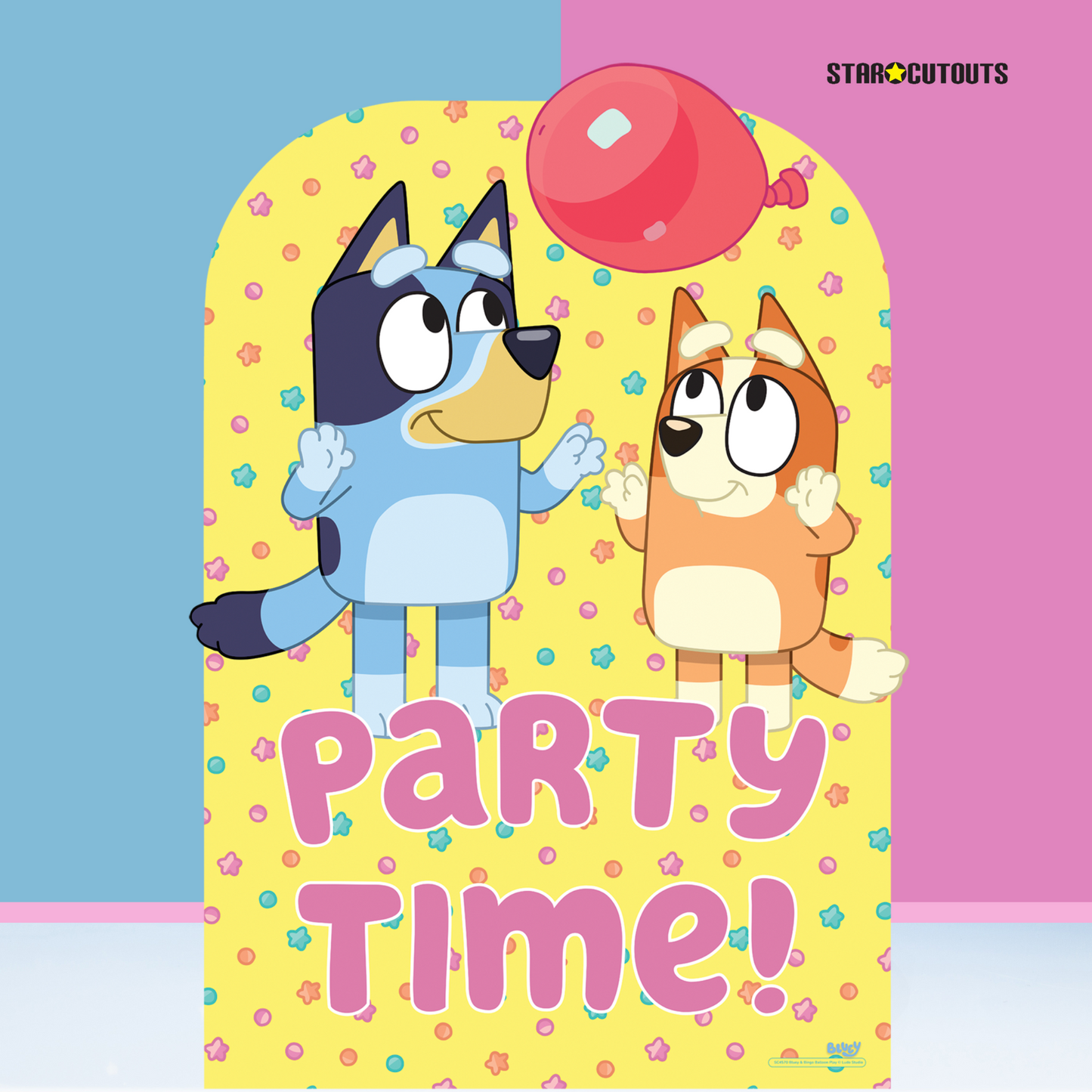 SC4570 Bluey Bingo Balloon Play Party Time Child Sized Backdrop Cardboard Cut Out Height 135cm