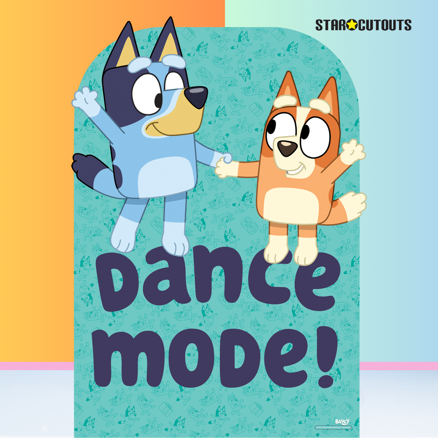 SC4572 Bluey and Bingo Dancing Child Sized Backdrop Cardboard Cut Out Height 134cm