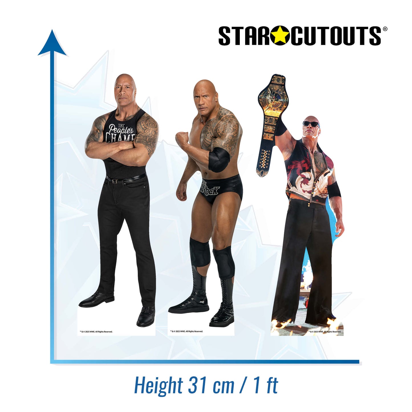 SC4576 The Rock Three Shelf Top Cardboard Cutouts Height 31cm