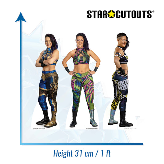 SC4582 WWE Bayley Three Shelf Top Cardboard Cut Outs Height 31cm