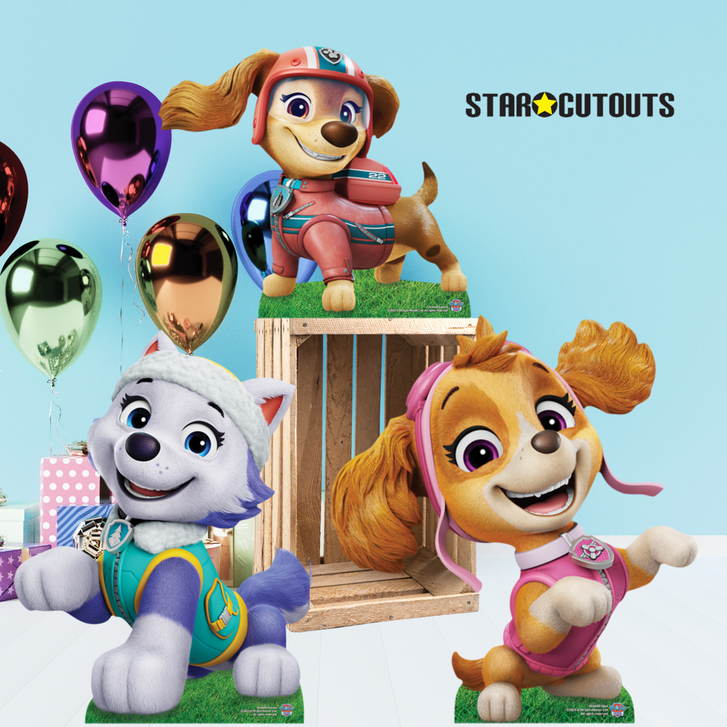 SC4600 Skye, Liberty and Everest Paw Patrol Multi-Pack Cardboard Cut Outs Height 66cm