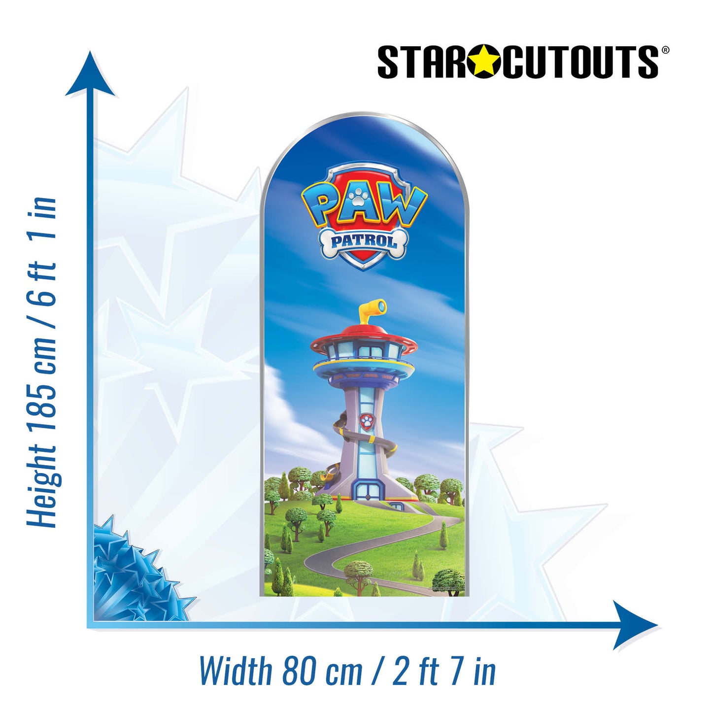 SC4603 Paw Patrol Logo Backdrop Single Cardboard Cut Out Height 185cm