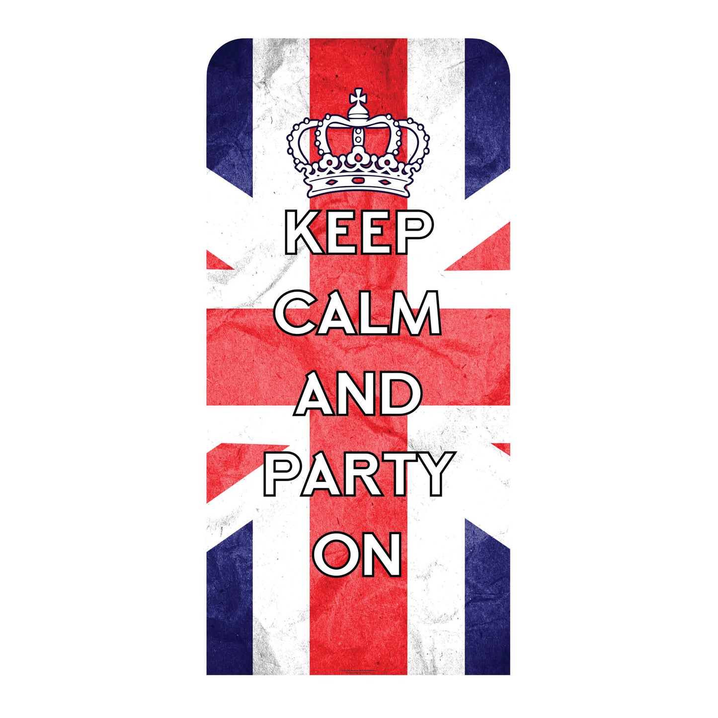 SC4622 Keep Calm & Party On Union Jack Backdrop Single Cardboard Cut Out Height 191cm