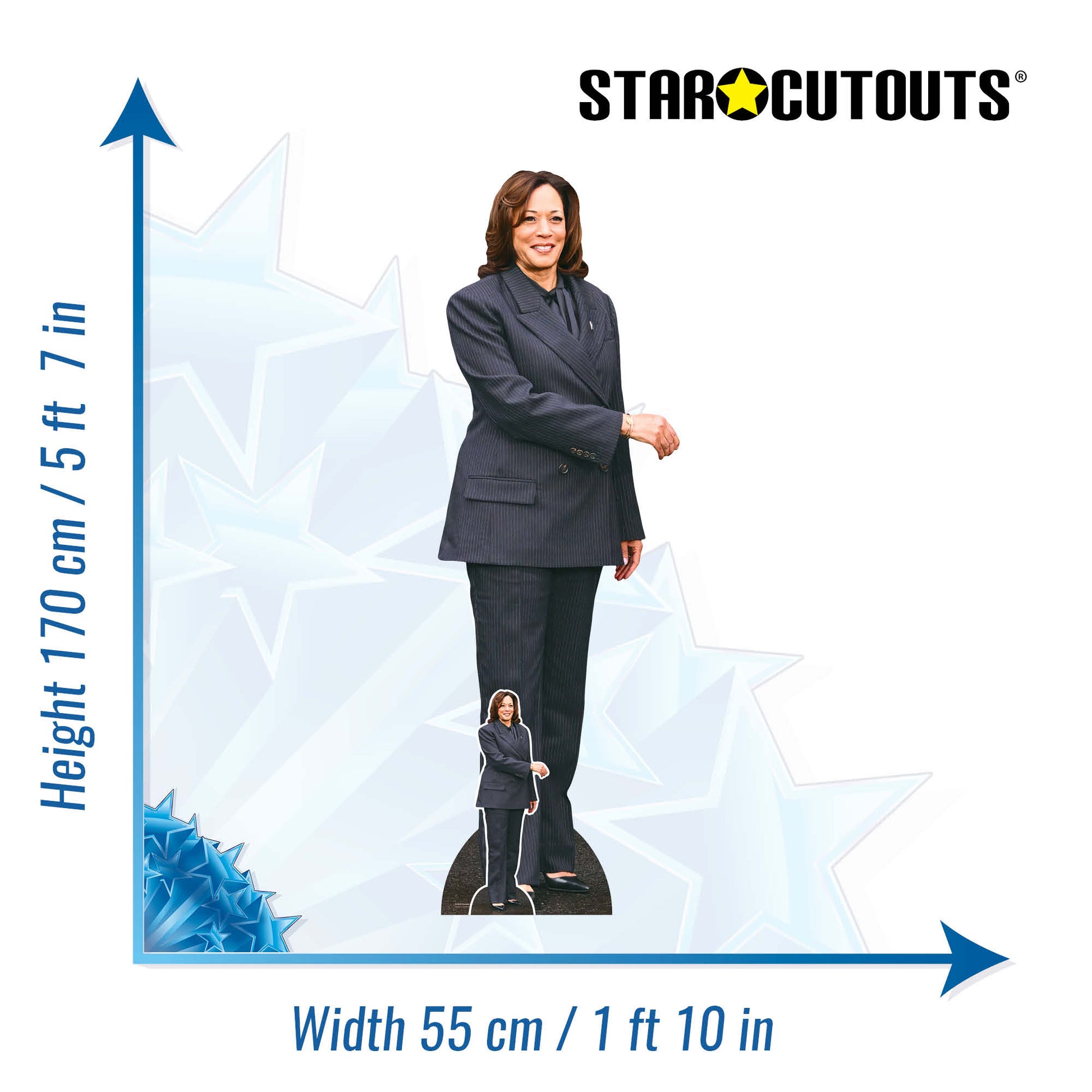 SC4632 Kamala Harris Handshake Cardboard Cut Out Height 170cm - mycardboardcutout