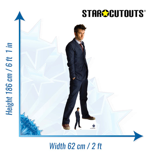 SC4646 Dr Who David Tennant The Tenth Doctor in Blue Suit Cardboard Cut Out Height 186cm