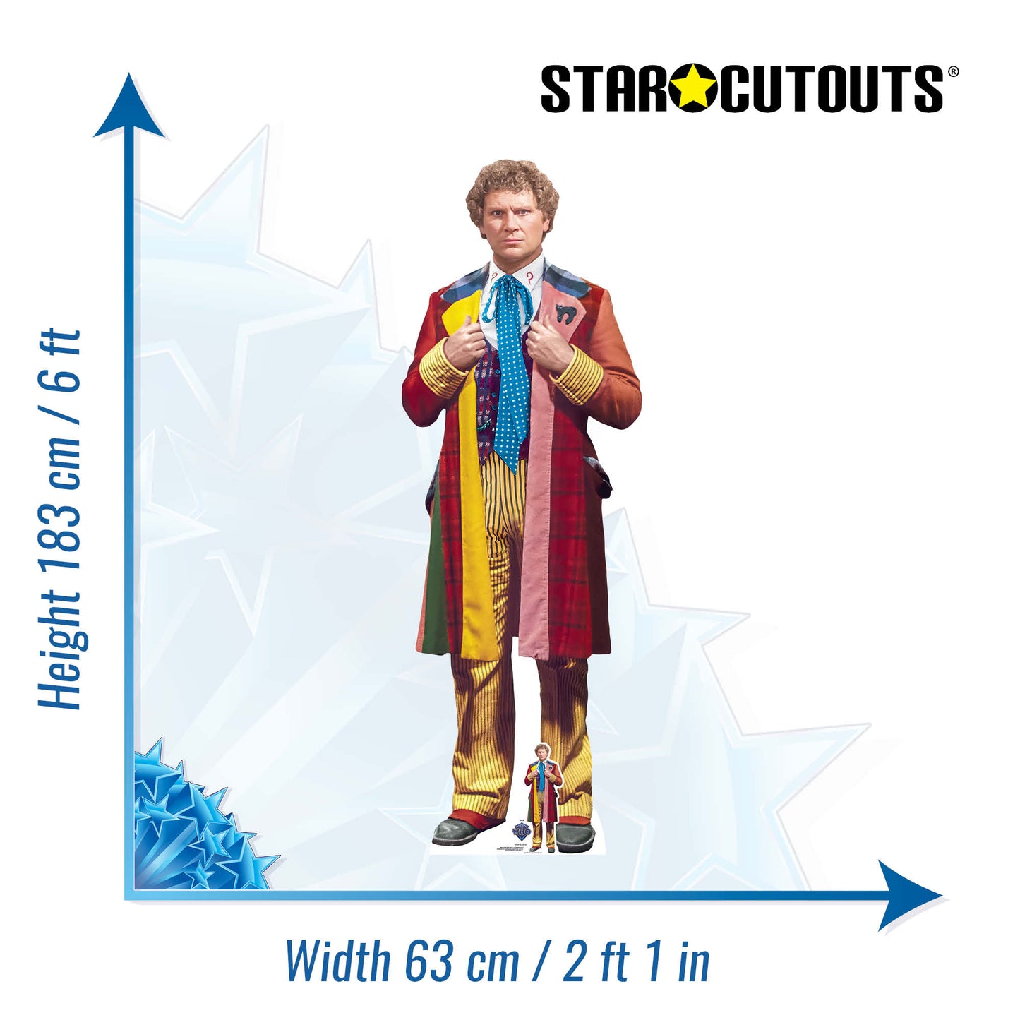SC4647 Sixth Doctor Adventures - Colin Baker Cardboard Cut Out Height 183cm - mycardboardcutout