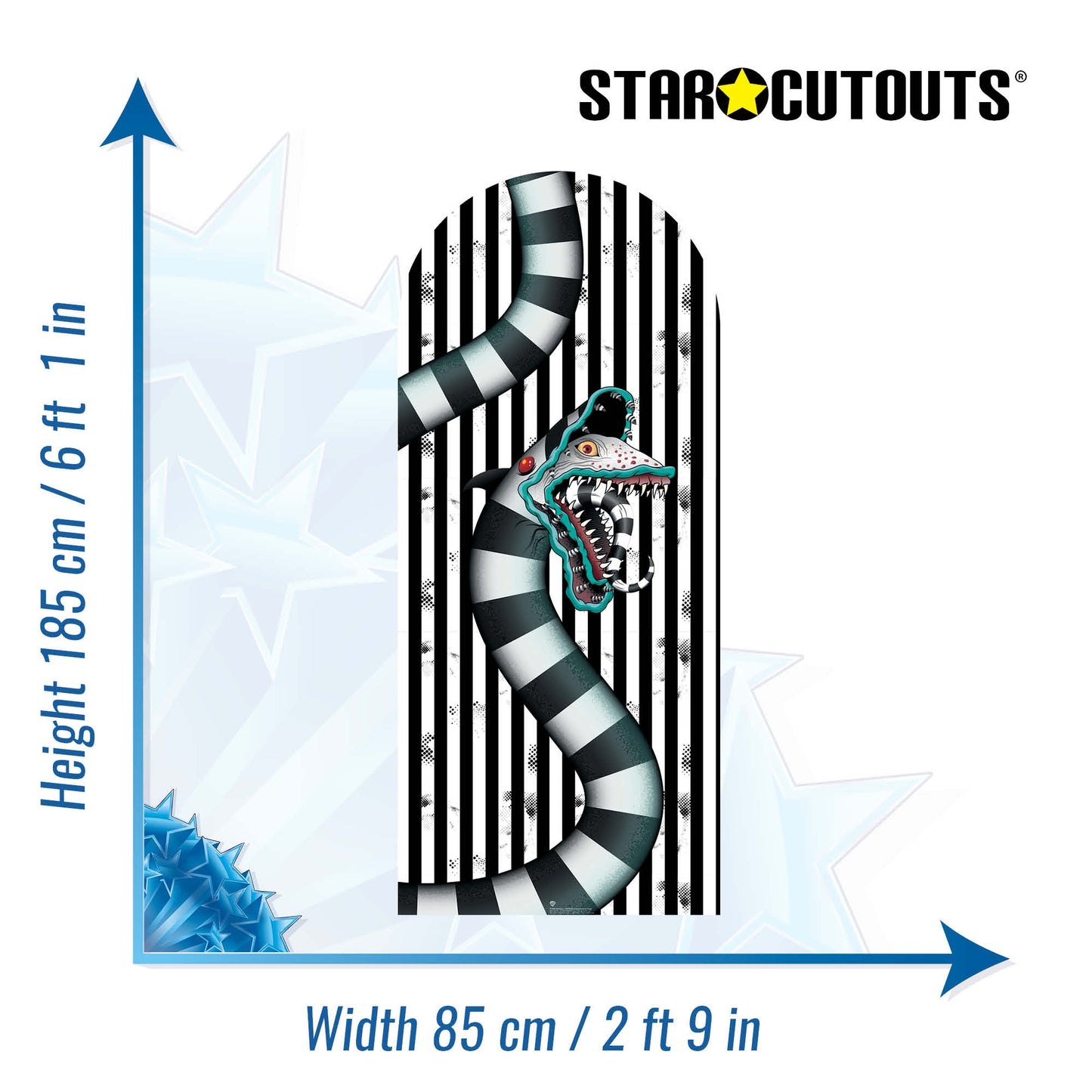 SC4660 Beetlejuice 1988 Sandworm White Backdrop Cardboard Cut Out Height 185cm