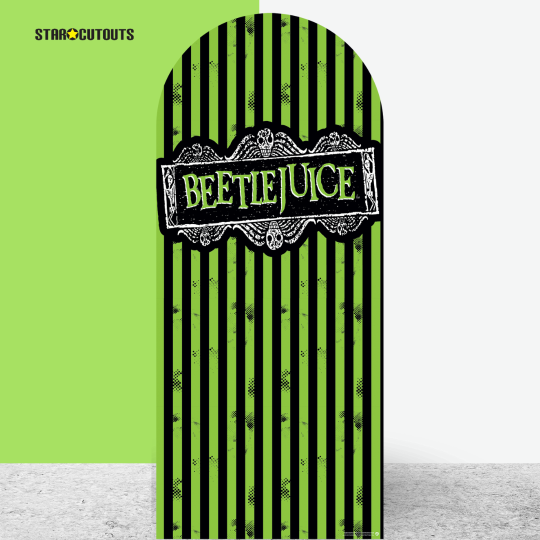 SC4661 Beetlejuice 1988 Green Backdrop Cardboard Cut Out Height 185cm