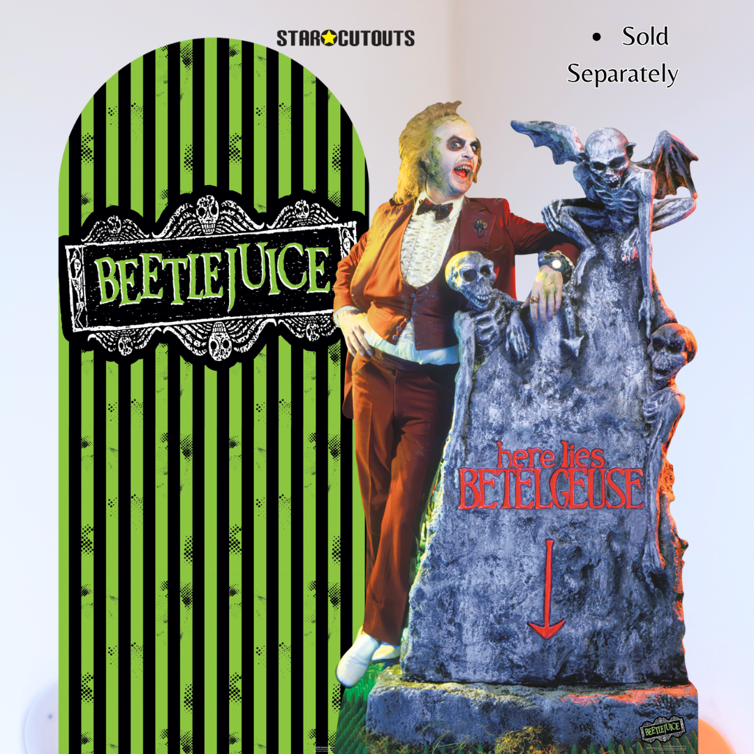SC4661 Beetlejuice 1988 Green Backdrop Cardboard Cut Out Height 185cm