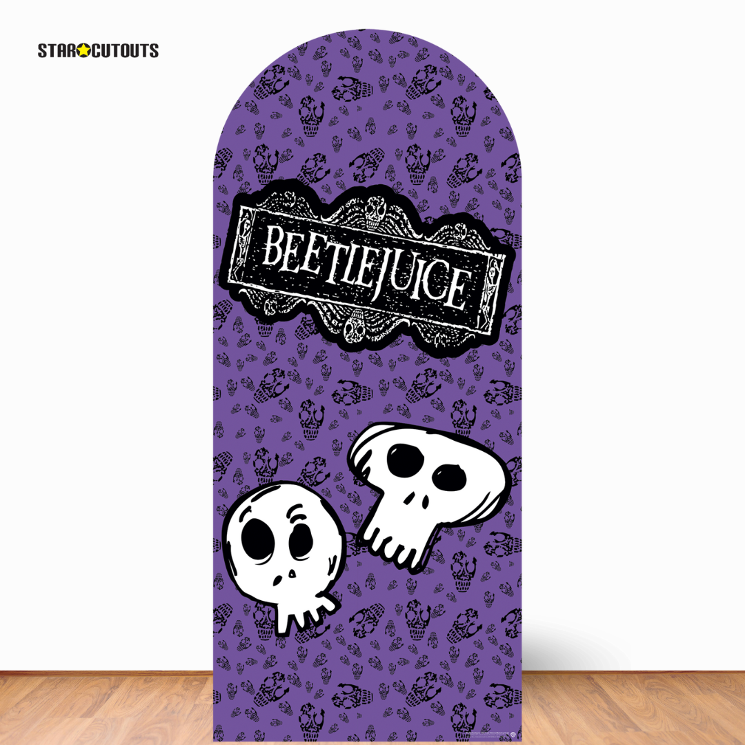 SC4662 Beetlejuice 1988 Purple Backdrop Cardboard Cut Out Height 185cm