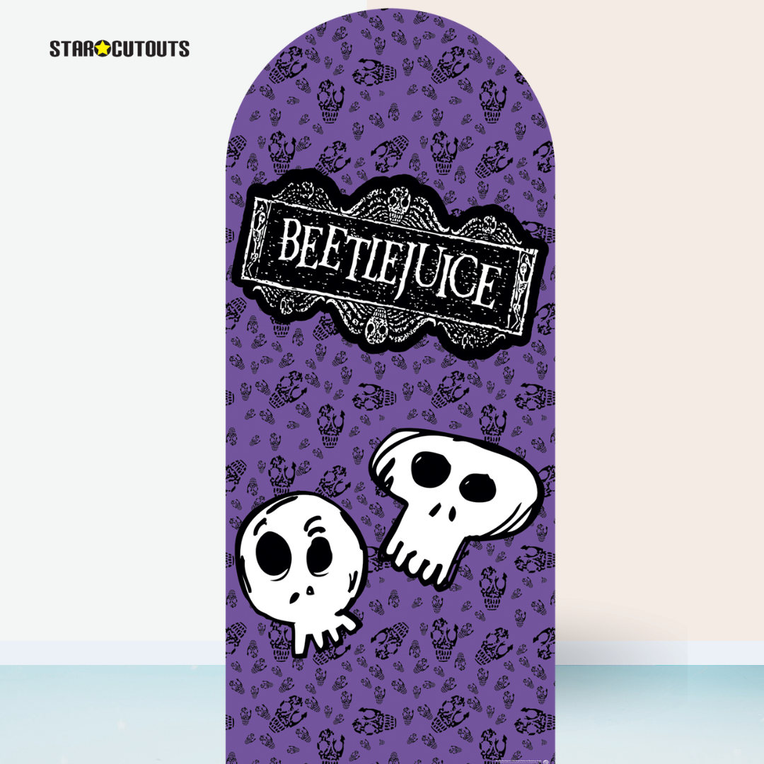 SC4662 Beetlejuice 1988 Purple Backdrop Cardboard Cut Out Height 185cm