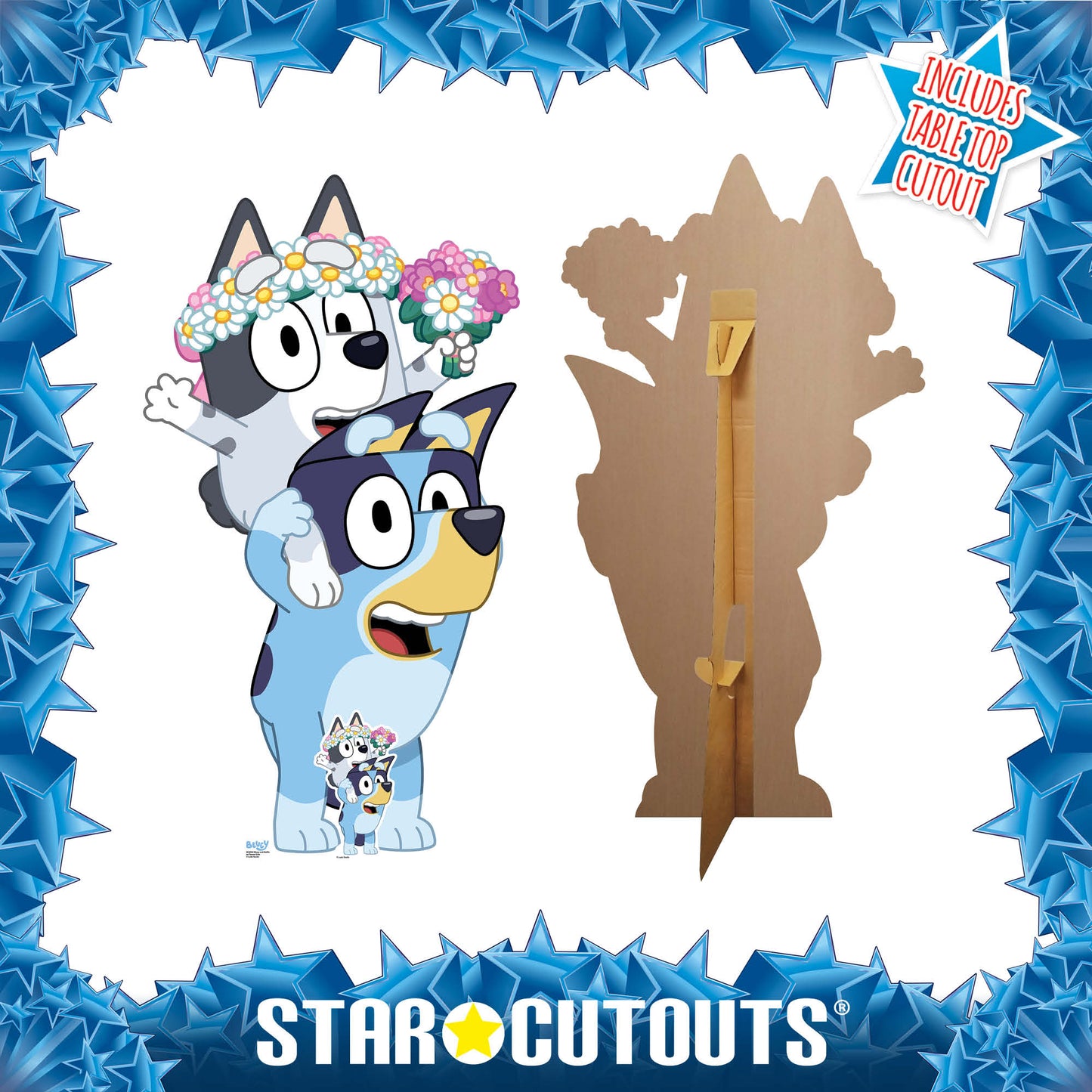 SC4664 Bluey and Muffin as Flower Girls Cardboard Cut Out Height 136cm