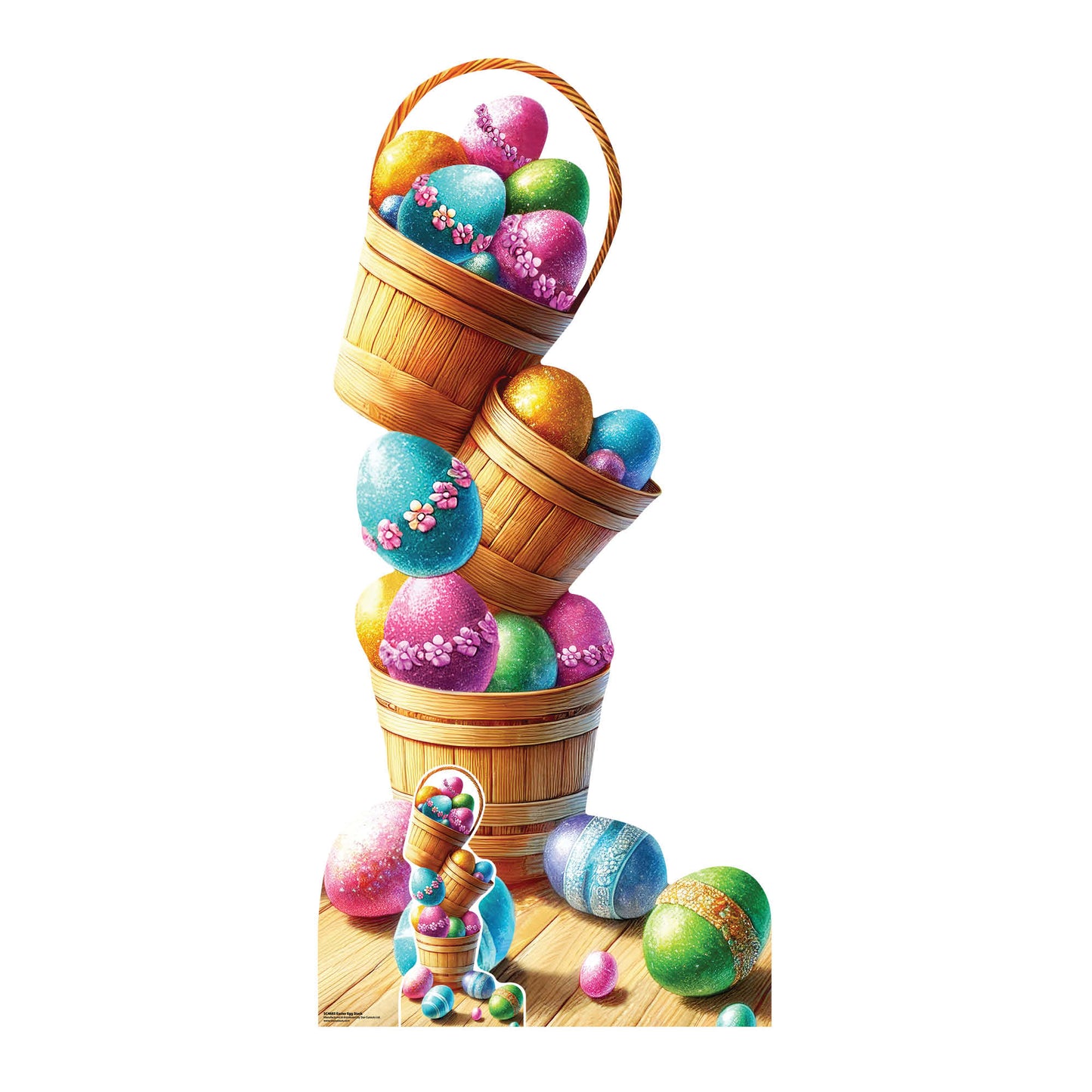 SC4685 Easter Egg Stack Cardboard Cut Out Height 192cm
