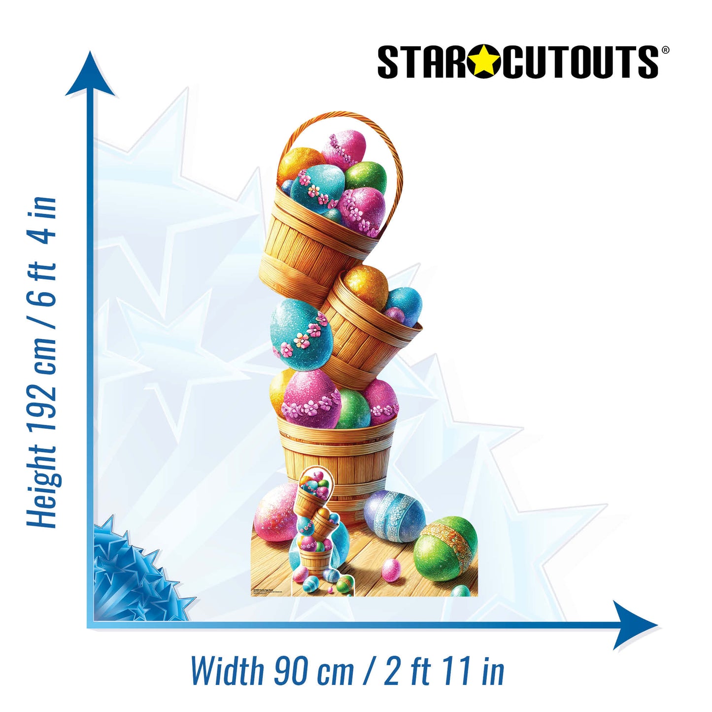 SC4685 Easter Egg Stack Cardboard Cut Out Height 192cm