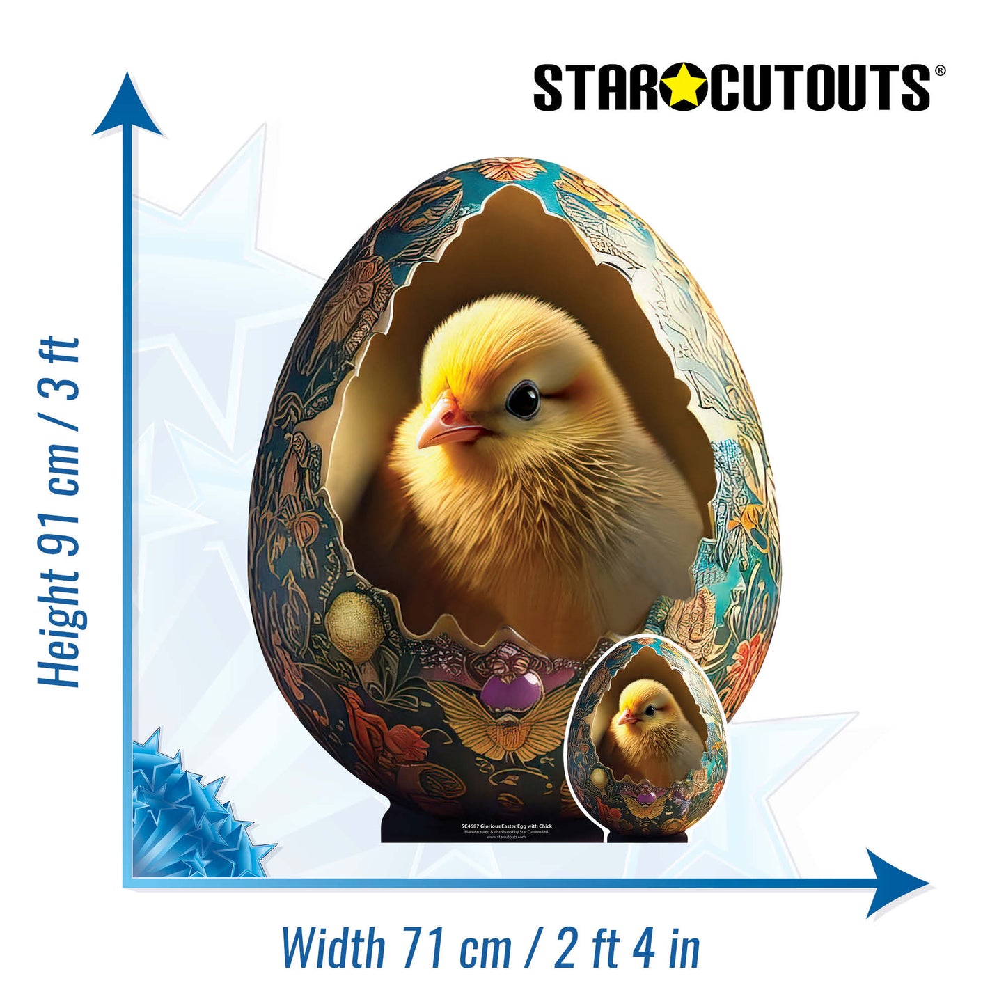 SC4687 Glorious Easter Egg with Chick StarMini Cardboard Cut Out Height 91cm
