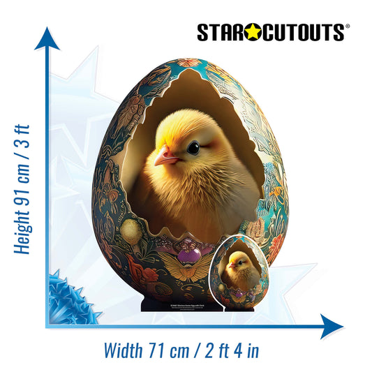 SC4687 Glorious Easter Egg with Chick StarMini Cardboard Cut Out Height 91cm