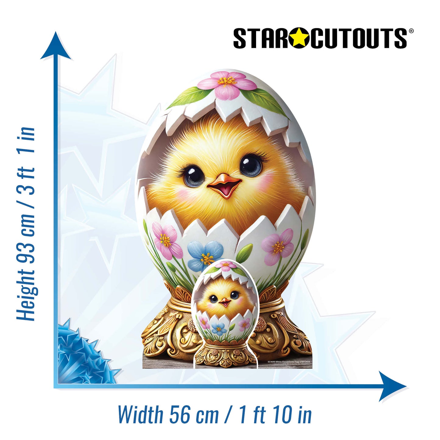 SC4690 Cute Easter Egg with Chick StarMini Cardboard Cut Out Height 93cm