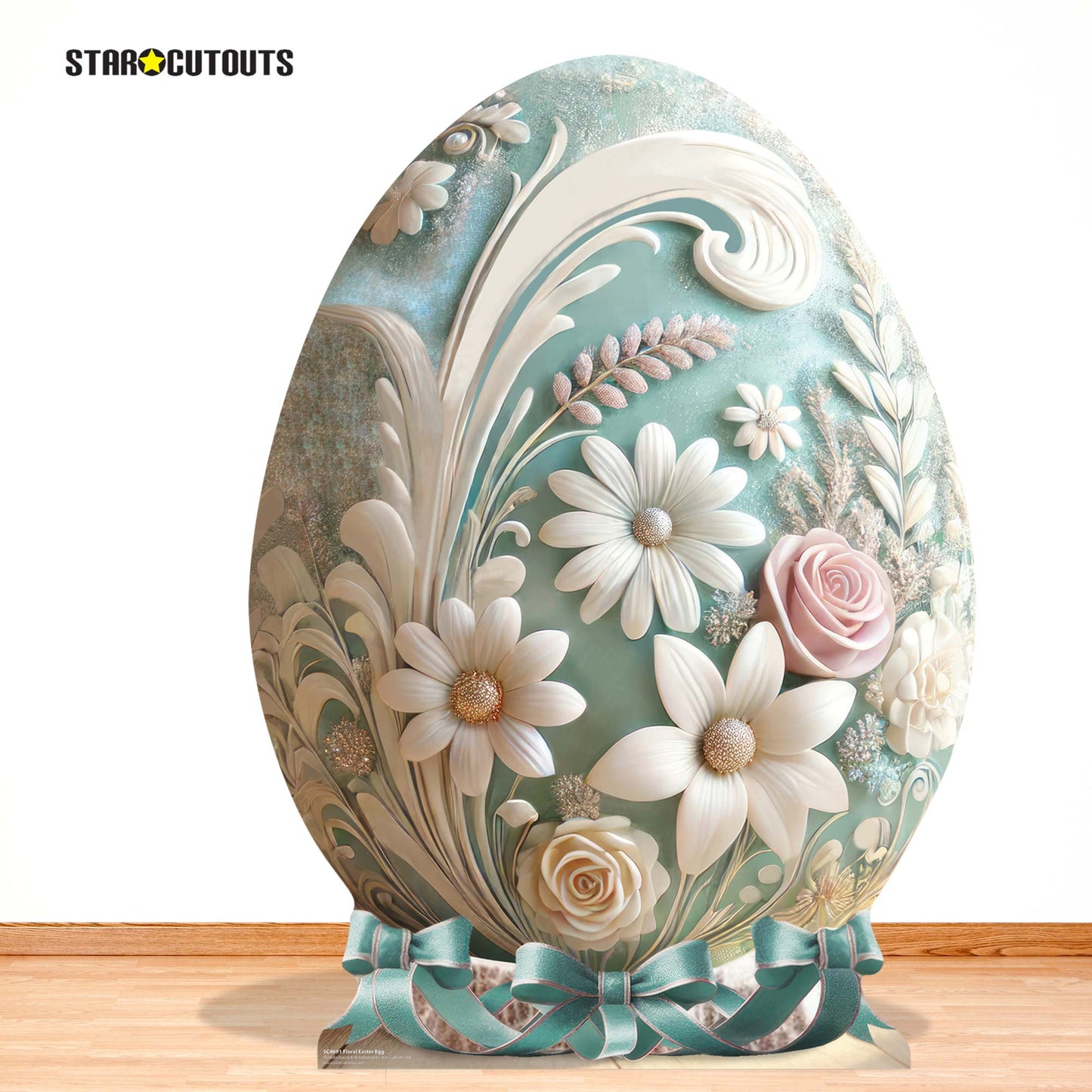 SC4691 Floral Easter Egg Cardboard Cut Out Height 128cm