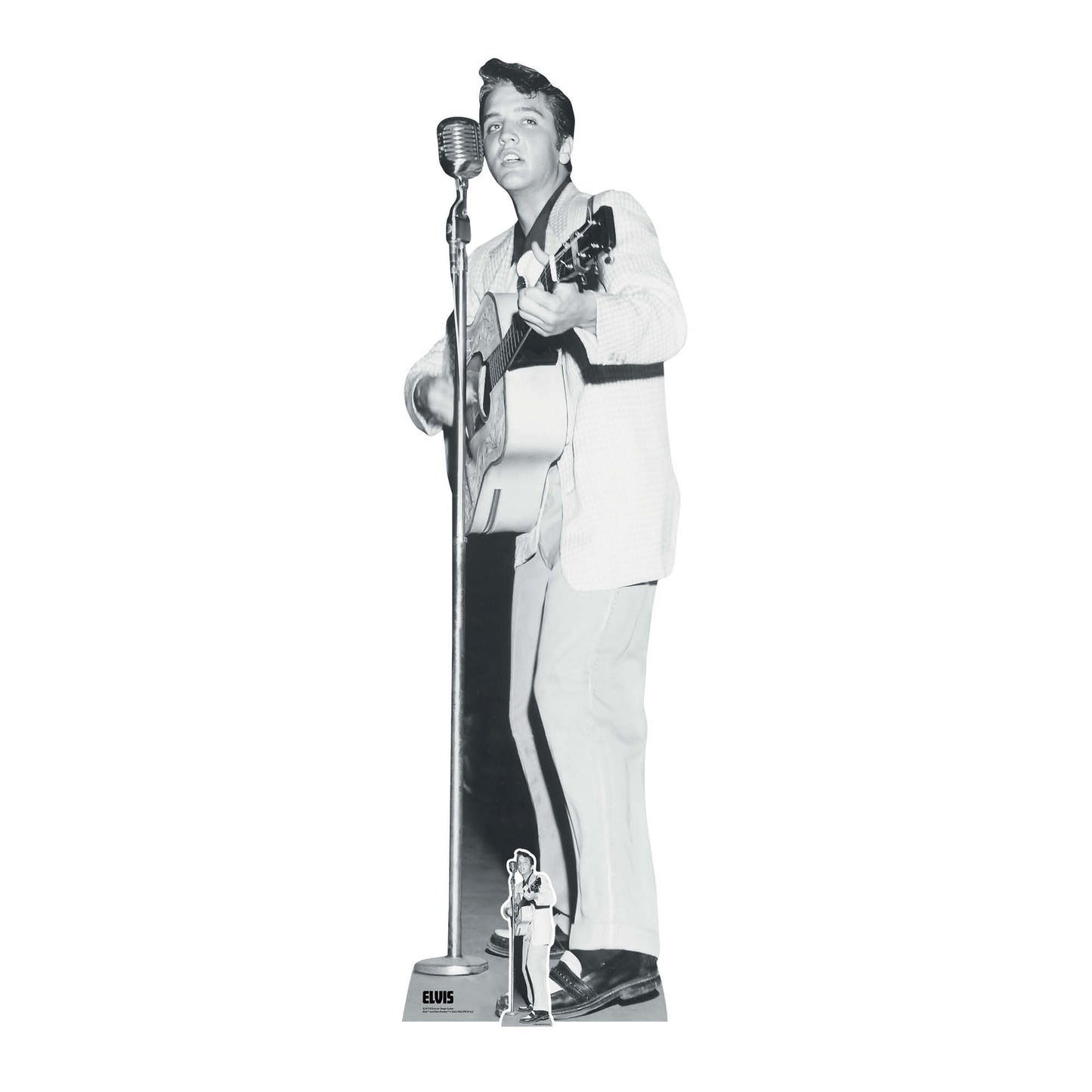 SC4718 Elvis Presley Black & White on Stage Guitar Cardboard Cut Out Height 184cm