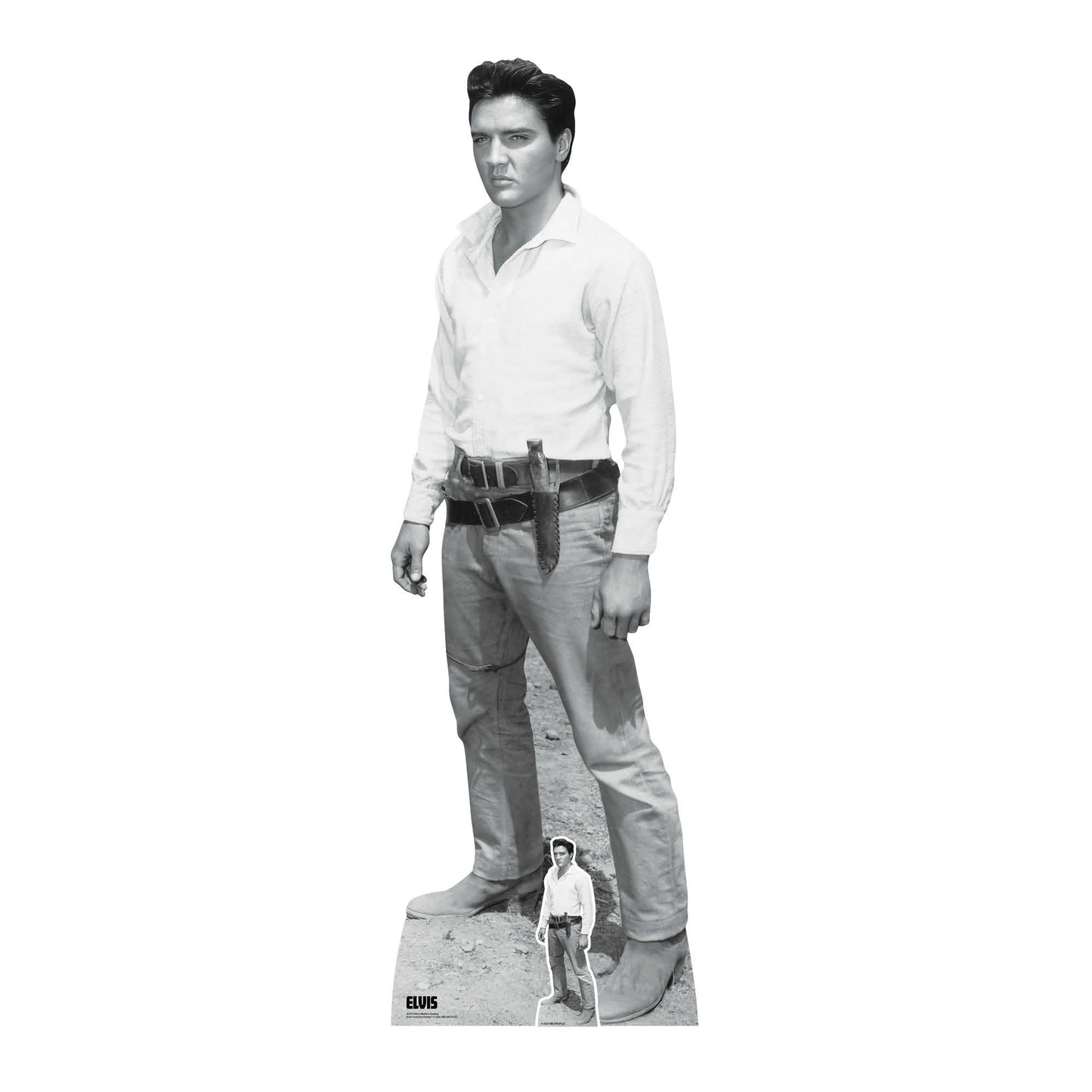 SC4719 Elvis Black & White Western Cowboy Cardboard Cut Out Height 185cm