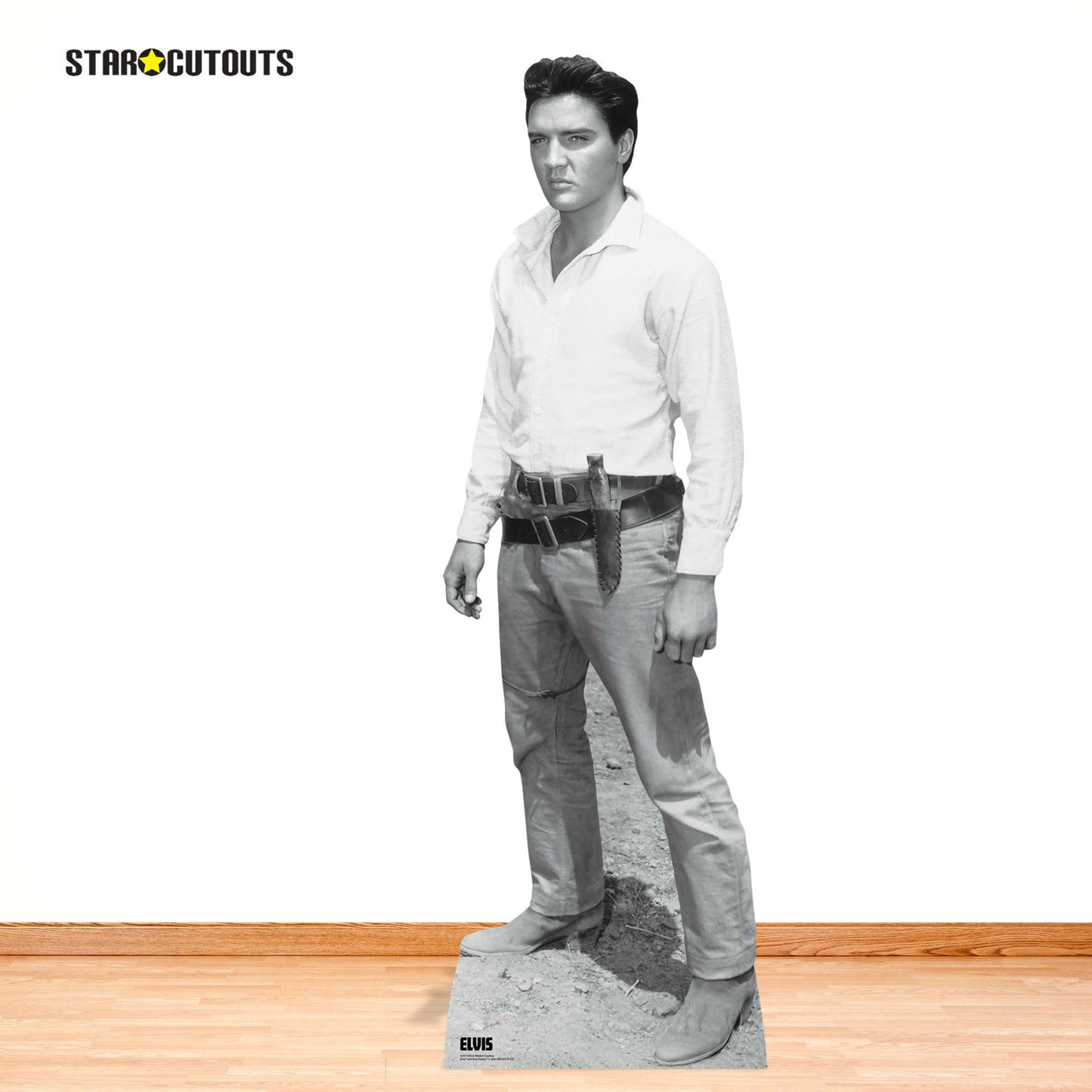 SC4719 Elvis Black & White Western Cowboy Cardboard Cut Out Height 185cm