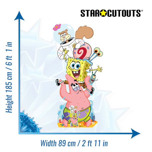 SC4758 SpongeBob and Friends Group Stack Cardboard Cutout Height 185cm