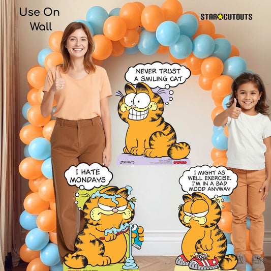 SC4775 Garfield 80s I Hate Mondays Star Mini Pack (Multi-Function) - Cardboard Cutout Height 64cm