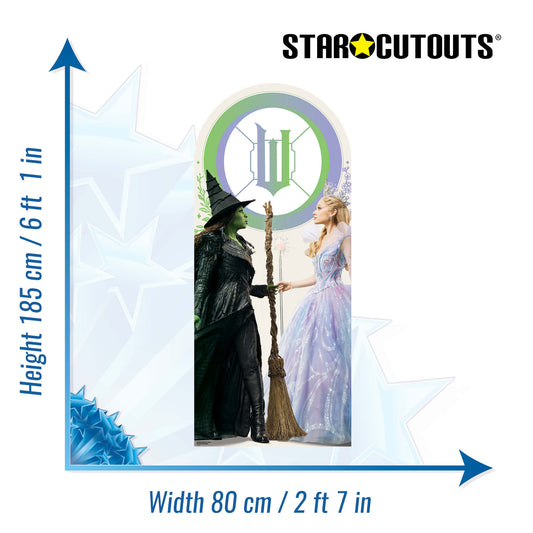 SC4786 Wicked For Good - Glinda & Elphaba - Shiz University Window Backdrop Single Cardboard Cut Out Height 185cm