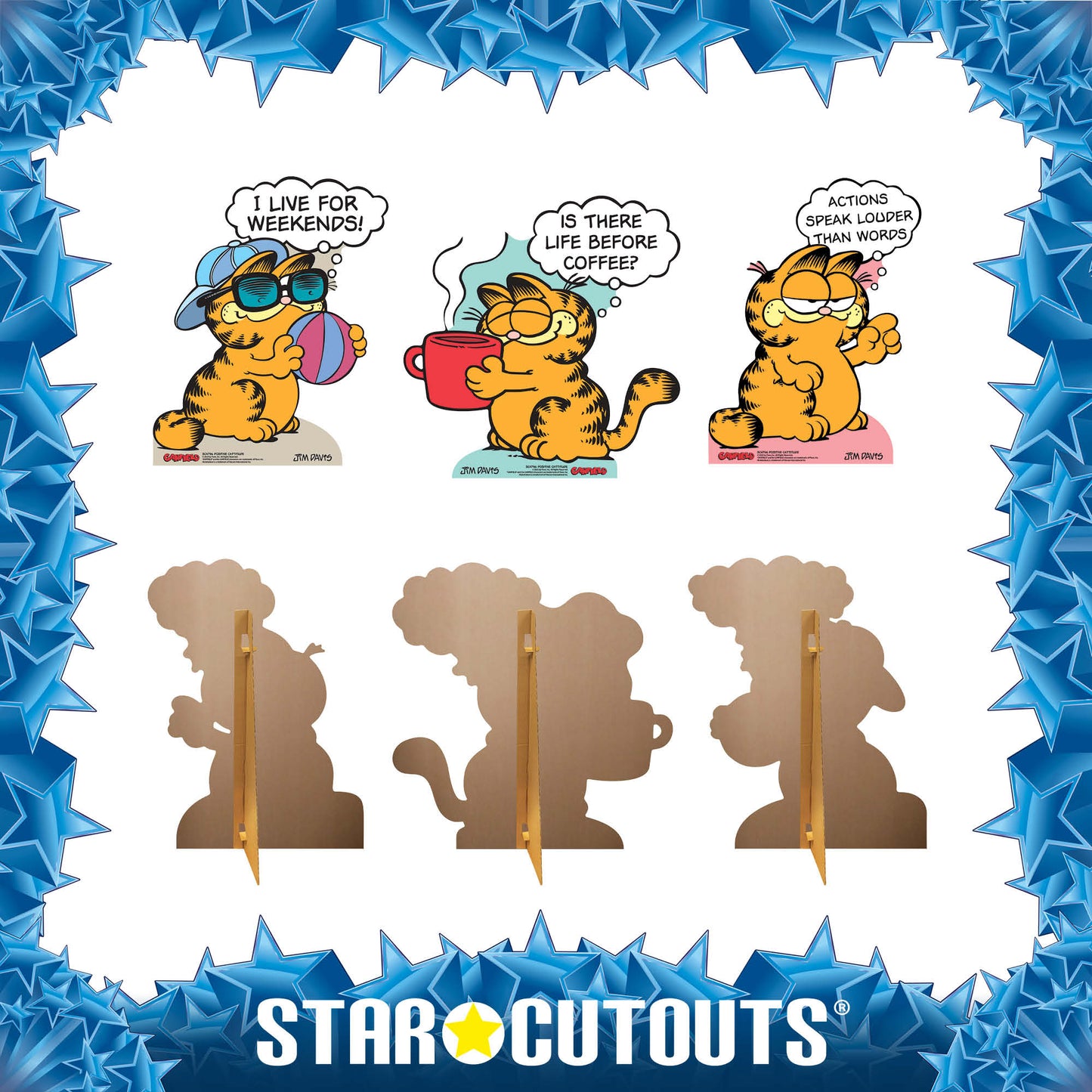 SC4796 Garfield 80s Positive Cattitude Star Mini Pack (Multi-Function) - Cardboard Cutout Height 58cm