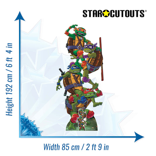 SC4799 Tales of Teenage Mutant Ninja Turtles TMNT Group Stack Cardboard Cutout Height 192cm