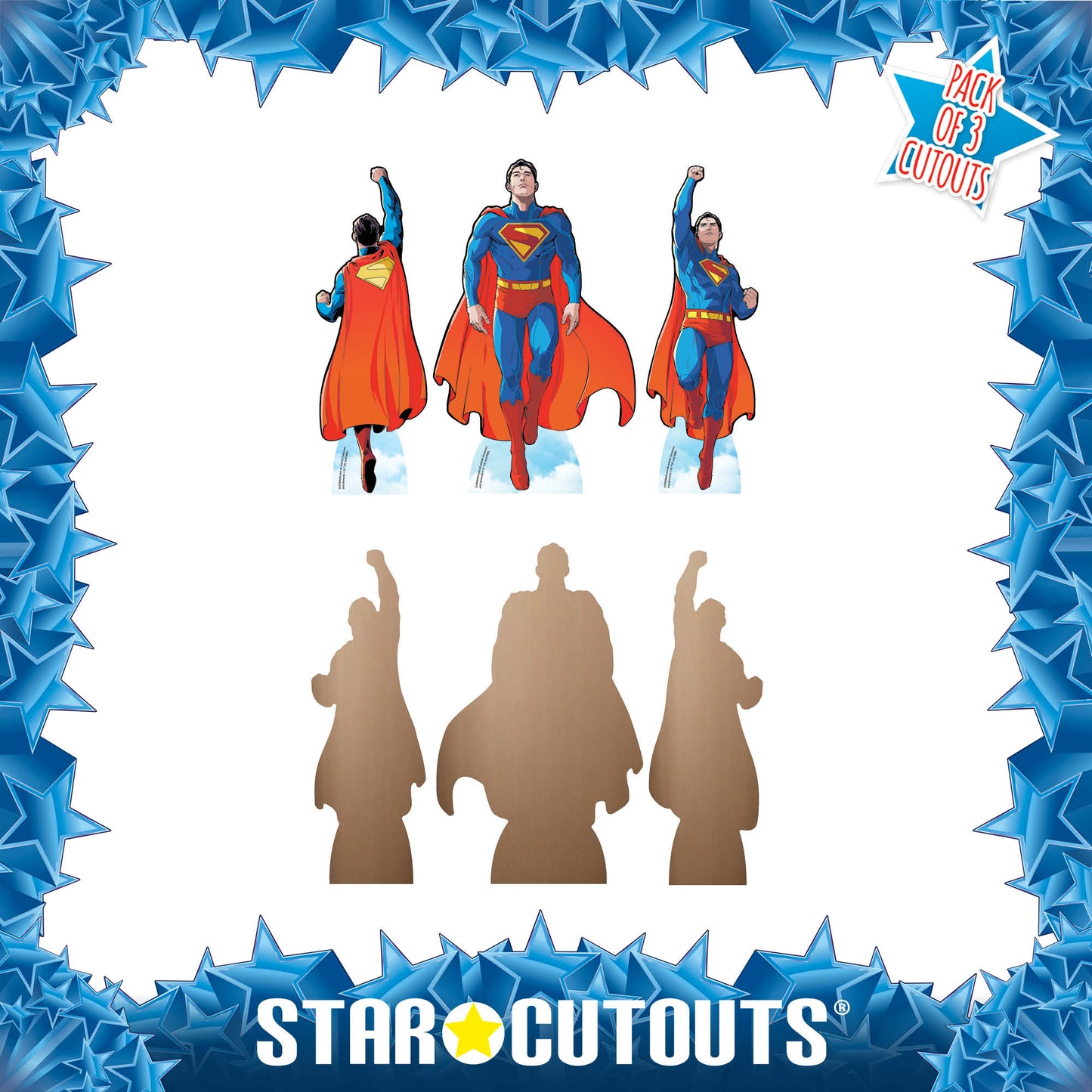 SC4805 Superman Look Up Three Shelf Top Pack Cardboard Cut Out Height 31cm