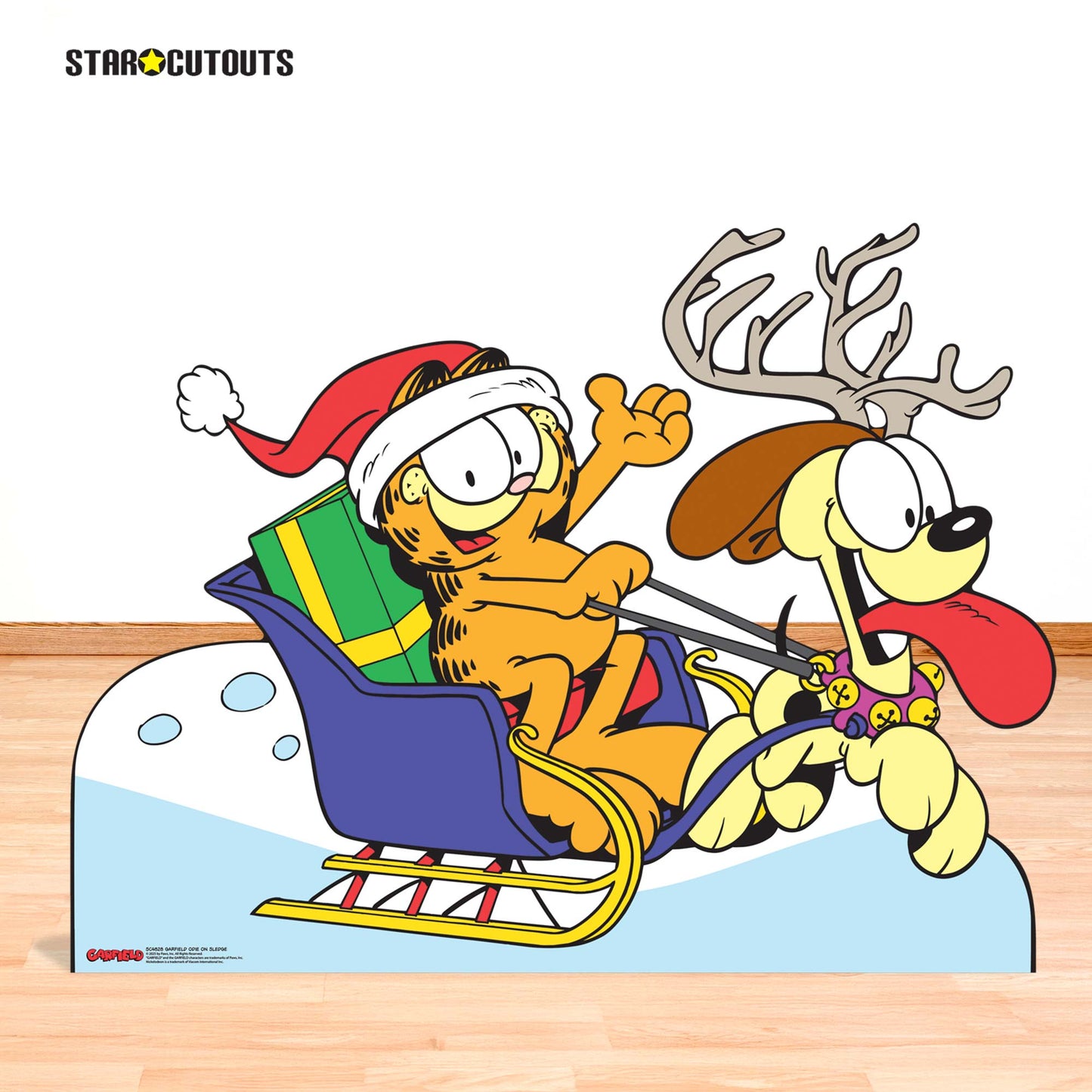 SC4828 Garfield Odie on Sledge Medium - Cardboard Cutout Height 94cm