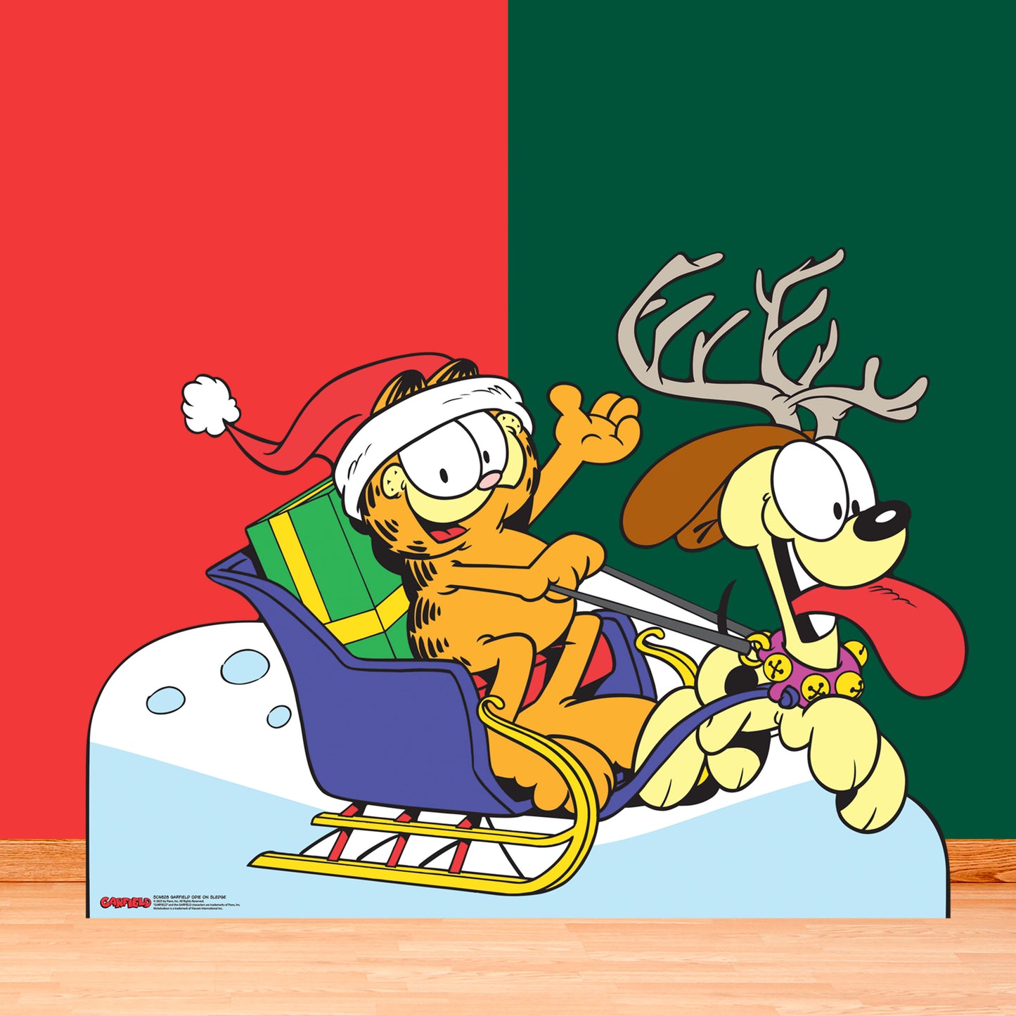 SC4828 Garfield Odie on Sledge Medium - Cardboard Cutout Height 94cm