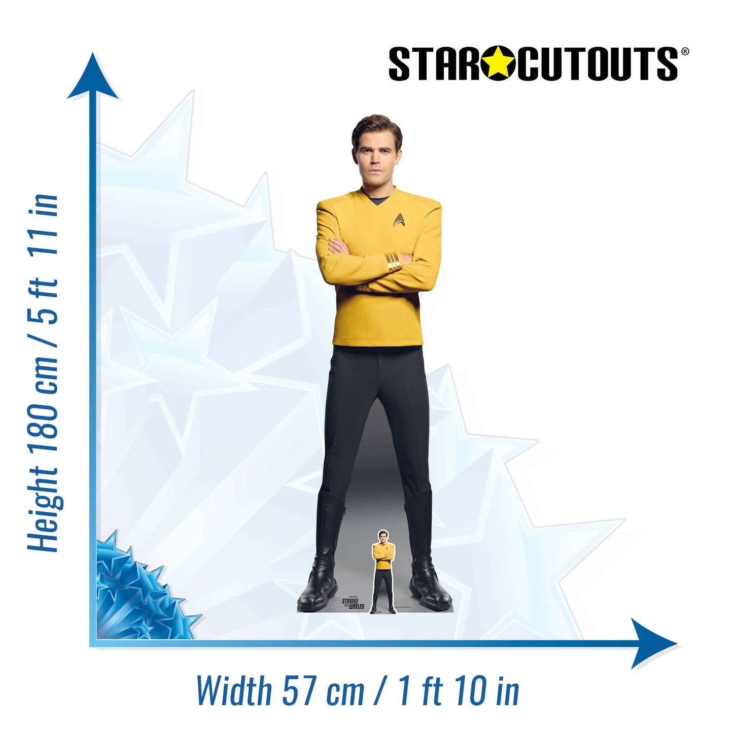 SC4833 James T Kirk Paul Wesley Cardboard Cut Out Height 180cm