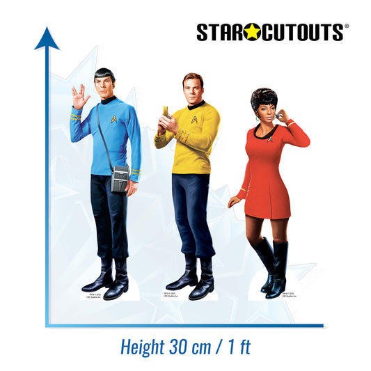 SC4834 Star Trek Original Series Shelf Top Pack Captain Kirk, Uhura, Spock Cardboard Cutouts Height 30cm