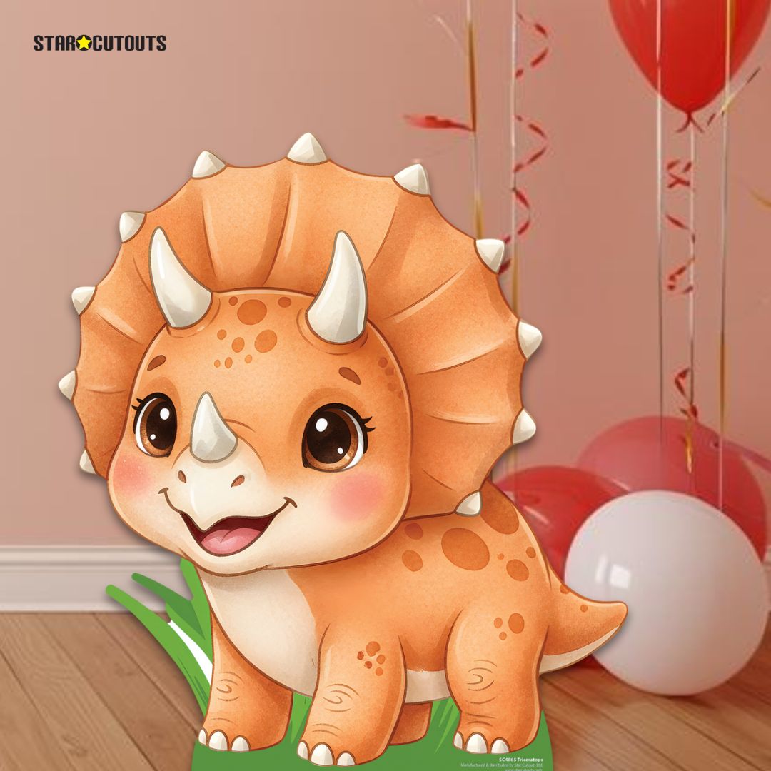 SC4865 Cute Cartoon Triceratops Small Cardboard Cutout