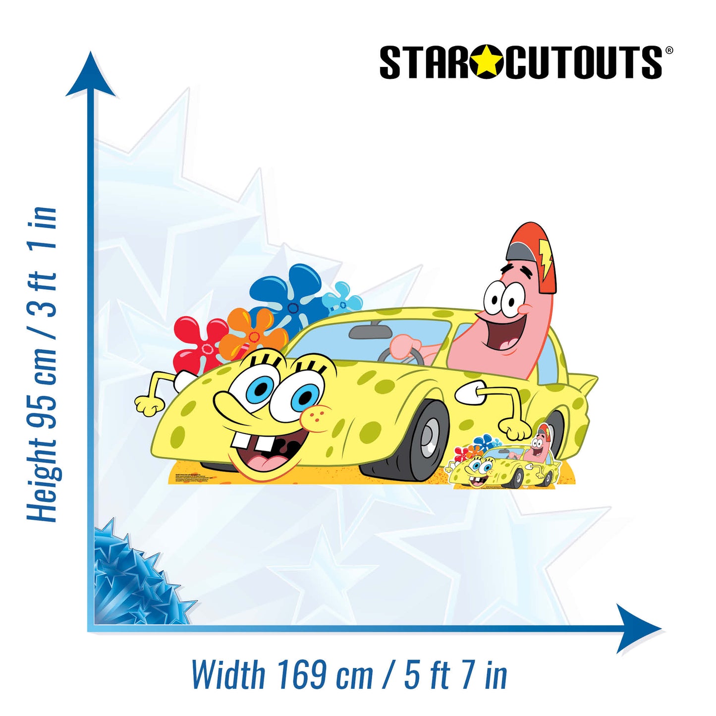 SC4872 Patrick Star with SpongeBob Car Cardboard Cutout Height 95cm